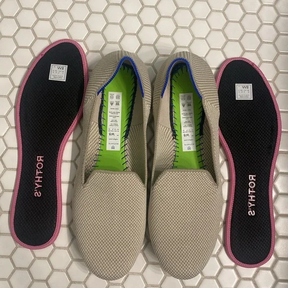 Rothy's Loafers | Tan & Cream Texture | Rounded Toe Flats | Size 8 - Picture 8 of 11